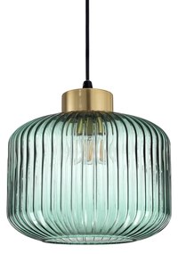 Sospensione Vintage-Decò Mint-2 Metallo Verde 1 Luce E27