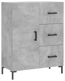 Credenza grigio cemento 69,5x34x90 cm in legno multistrato