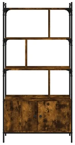Libreria con ante rovere fumo 76,5x30x154,5cm legno multistrato