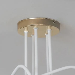 Plafoniera OXFORD 5xE27/15W/230V oro/bianco