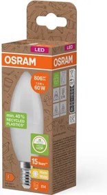 Lampadina LED in plastica riciclata B39, attacco E14, 7,5 W, 230 V, 2700 K - Osram