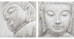Quadro DKD Home Decor Buddha Orientale 80 x 3,5 x 80 cm (2 Unità)