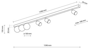 Faretto VOX 3xG9/8W/230V + 3xGU10/10W nero