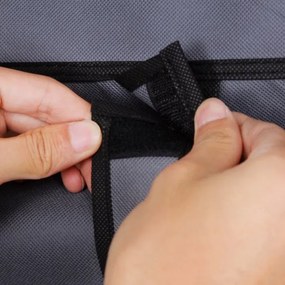 Armadio salvaspazio in tessuto MATIS 110x175 cm con ripiani e asta appendiabiti, grigio