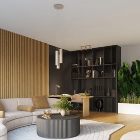 Lampadario grigio tortora in metallo ø 19,5 cm Gleam – Sollux