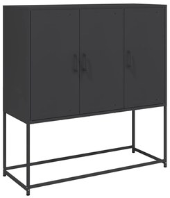 Credenza nera 100,5x39x107 cm in acciaio