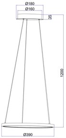 Globo 67192-19B - Lampadario LED a sospensione con filo RALPH LED/19W/230V