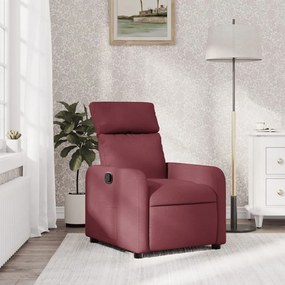 Poltrona Reclinabile İn Tessuto Rosso Vino /