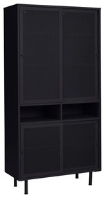 Armadietto nero in metallo con porte scorrevoli 90x180x40 cm Veep – Unique Furniture