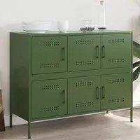 Credenza Verde Oliva 100,5x39x79cm in Acciaio Laminato a Freddo 843100