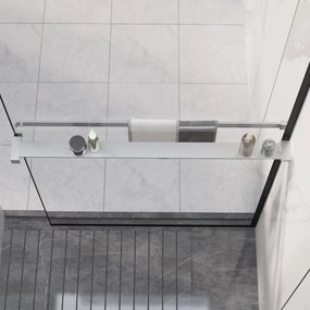 Mensola Doccia Per Parete Doccia Walk-in Cromo 90 Cm Alluminio /