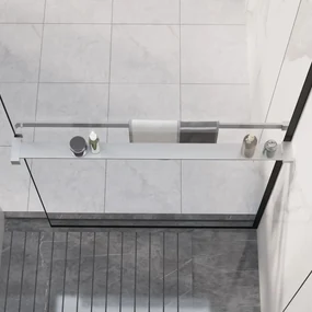 Mensola Doccia Per Parete Doccia Walk-in Cromo 90 Cm Alluminio /