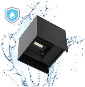 Applique a LED da esterno QUERK 2xLED/3W/230V 3000K IP54 nero