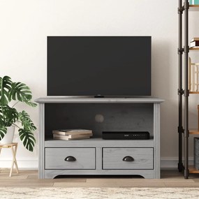 Mobile Tv 2 Cassetti Bodo 91,5x44,5x56 Cm Massello Pino Grigio /