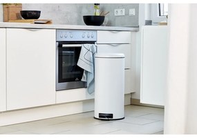 Bidone per rifiuti in acciaio bianco da 30 l Leman - Wenko
