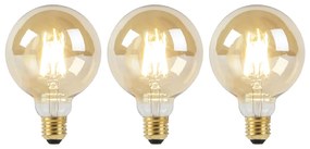 Set 3 lampade LED E27 dim-calde G95 oro 8W 806 lm 2000-2700K