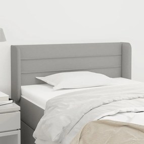 Testiera Ad Orecchio Grigio Chiaro 83x16x78/88 Cm İn Tessuto /