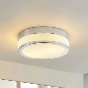 Plafoniera Flavi Lindby, dimmerabile, Cromo / Argento, Bagno, Vetro, Moderno, Plafoniera