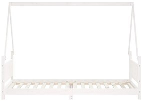 Giroletto per bambini bianco 90x200cm in legno massello di pino