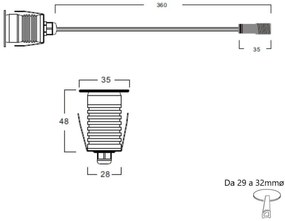 Faretto Segnapasso LED 3W IP67 Bianco - Professional Colore Bianco Caldo 2.700K