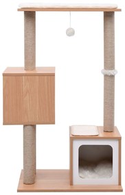 Albero per gatti con tappeto tiragraffi in sisal 104 cm