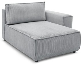 Modulo divano in velluto a coste grigio chiaro, angolo destro Nihad modular - Bobochic Paris