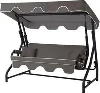 Dondolo 3 posti antracite con tetto parasole