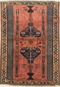 Gashghai Tappeto 150x110 Rosso (Iran) Annodato A Mano