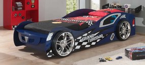 Lettino bambini gran turismo, blu laccato