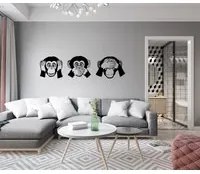 MONKEY - Adesivo murale wall sticker in vinile 40x150 cm Colore: nero