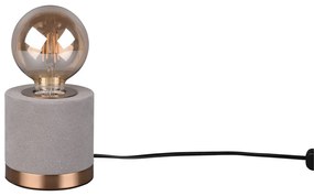 Lampada da tavolo grigia in velluto (altezza totale 11 cm) Judy – Trio