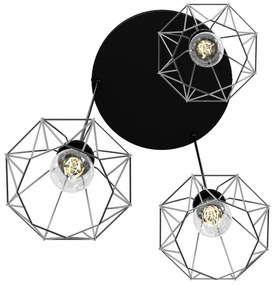 Lampadario su corda   BERGEN 3xE27/60W/230V nero/cromato lucido