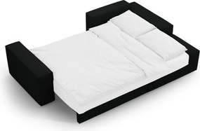 Divano letto angolare nero in tessuto bouclé (angolo destro) Jodie - Micadoni Home