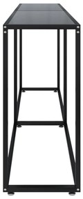 Tavolo consolle nero 220x35x75,5 cm in vetro temperato
