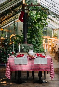 Tovaglia di lino 140x140 cm Red Gingham - Linen Tales