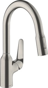 Miscelatore cucina monocomando 180, doccetta estraibile 2jet in Acciaio Inox hansgrohe Focus M42 71801800