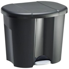 Pattumiera per raccolta differenziata Trio ROTHO a pedale nero 60 L
