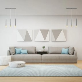 Lampadario a sospensione con filo TUBA 3xE27/15W/230V grigio