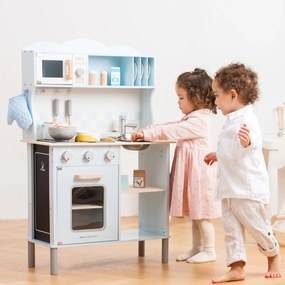 Cucina moderna in legno - blu chiara