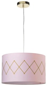 Lampadario Moderno SOSPENSIONE ROSITA IN COTONE ATTACCO E27 rosa paralume rosa E27
