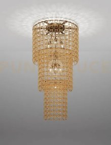 Giogali lampadadario a soffitto ca3 cristallo ambra e bronzo opaco ...