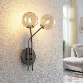 Lucande Wynona applique, 2 luce ottone anticato