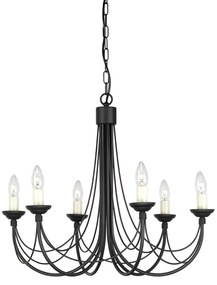 Lampadario Classico Carisbrooke Acciaio Nero 6 Luci E14