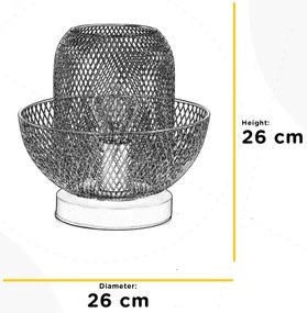 ONLI - Lampada da tavolo ZAIR 1xE27/22W/230V nero/argento