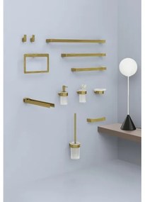 Gedy - Porta sapone da parete PIRENEI vetro opalino/oro opaco