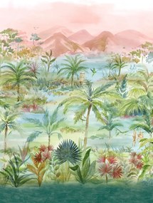 Clarke & Clarke Carta da parati panoramica Kerala - Teal