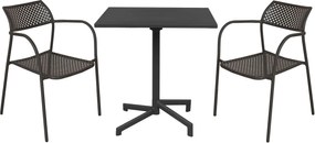 OPERA - set tavolo in alluminio cm 70 x 70 x 73 h con 2 poltrone Aviim