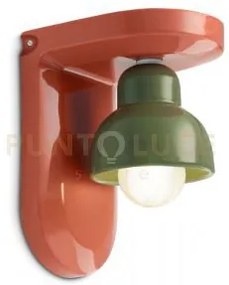 Applique 1 luce berimbau arancio pokè + verde salvia c2600(aps)