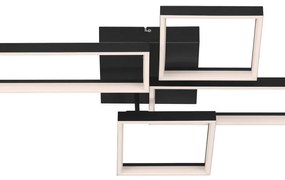 Plafoniera LED moderno Frames, nero110 cm, luce con 3 temperature di colore dimmerabile