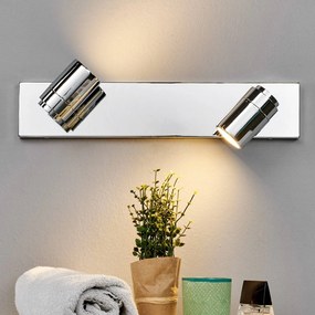 Lindby applique per il bagno Dejan, a 2 luci, cromo, IP44